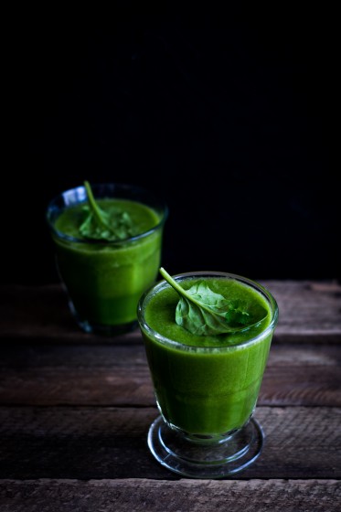 Two green smoothies